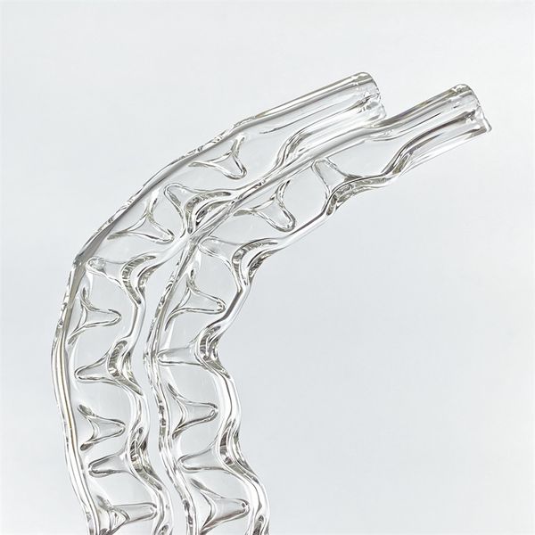 Bouche de soufflage en verre, narguilé Tube de diamètre 16 mm Connecteur mâle 18,8 mm Accessoires givrés Adaptateur d'arc avec pistolet à trou encastré pour tube collecteur d'eau