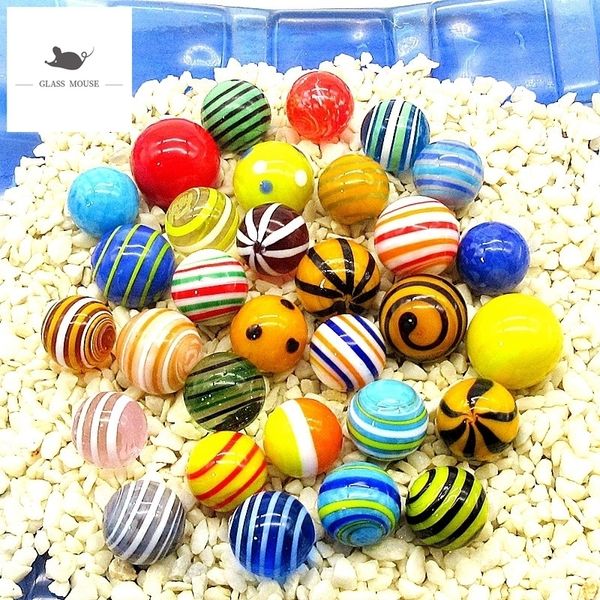 16mm Bouleaux de verre à la main à la main 30pcs Colorful Wire Winding Ball Ball Home Fish Decor Vase Aquarium Nuggets Jeux de Jeunes pour enfants 210318