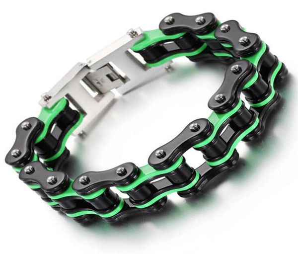 16mm vélo lourd polissage chaîne de motard bracelet noir vert orange or bleu 316L en acier inoxydable hommes039s femmes moteur motorcy3472468