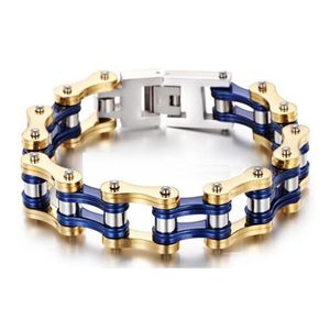 16 mm Heavy Punk Boys Hombres Mujeres Bicicleta Biker Motocicleta Eslabón Pulsera de cadena Oro Azul Negro Verde Naranja Tono 316L Acero inoxidable B284K