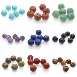 16 mm natuurlijke edelsteen ronde kralen voor doe -het -zelf maken sieraden met geboorde gat losse reiki genezende energie steenkristallen bolballen