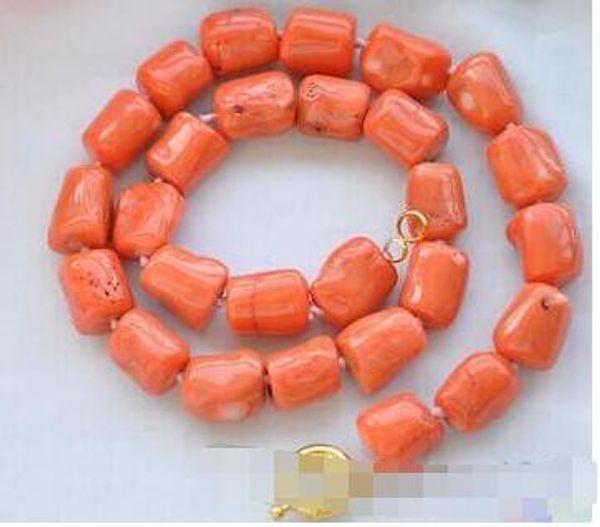 16mm original baroque cylindre rose corail gemme collier perles mariage femmes cadeau 925 argent perle collier 18''