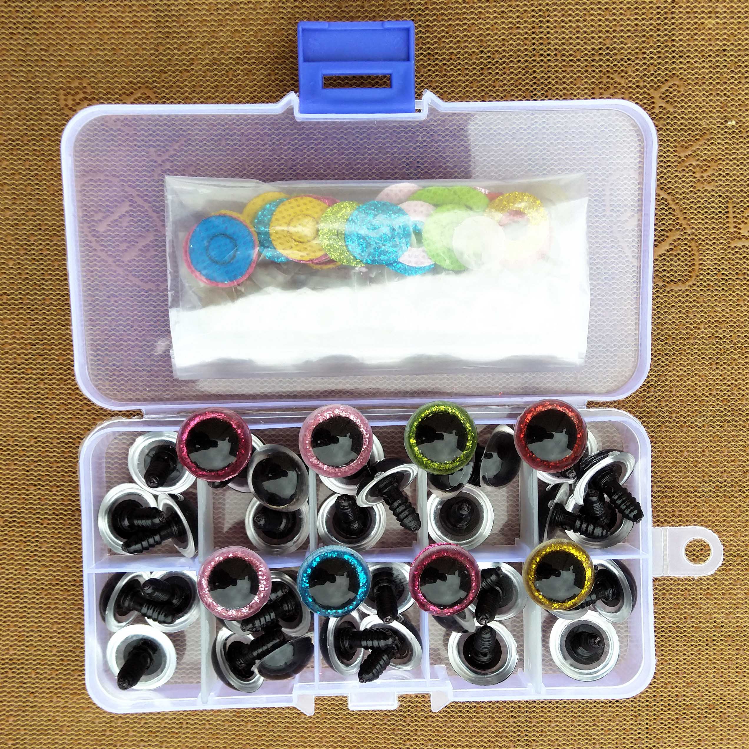 16 mm Bezpieczeństwo Plastikowe kolory do lalki dla zabawek Spirsed Animals Dolls Crafty Amigurumi Eye for Toy Pluszowe akcesoria