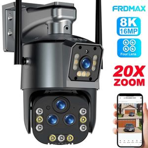 Caméra IP WiFi 16MP 8K 20X Zoom Outdoor Sécurité sans fil CAMÉE 4K FOUR LESS PTZ CAM SMART HOME CCTV CCTV WIFI SURVEILLANCE CAMERA 240514