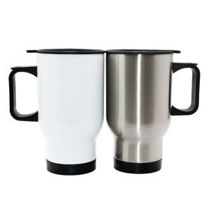 16oz 450ml sublimatie blanco roestvrijstalen koffiereismokken Reismok met handvat AU28