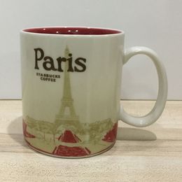 16oz capaciteit keramische ttarbucks stad mok beste klassieke koffiemok cup Paris City 2211