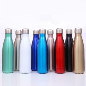 Botella de agua con forma de cola de 16 oz Botella de agua con aislamiento al vacío Botella de agua de viaje con forma de coque de acero inoxidable de doble pared Botella de agua al aire libre Pcamd