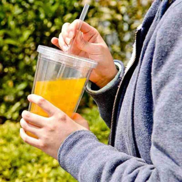 Gobelets en plastique de 16 oz, tasse de jus d'été transparente avec lèvres et paille, tasse à café, expédition DHL