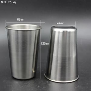 Tasse de bière en métal de tasse de pinte d'acier inoxydable de 16oz incassable sans BPA écologique pour boire des outils de boisson de qualité supérieure