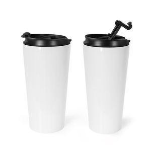 16oz sublimatie koffiemok met schroefdeksel roestvrij staal dubbele ommuurde tuimelaar reizen koude drink cup ijskoffie Z11