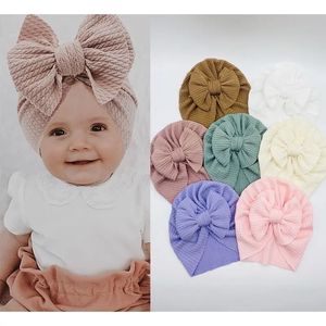 16pc / lot câble tricot noeud arcs bébé bandanas turban bandeau bébés beignets chapeau enfants filles infantile bonnet casquettes bébé cheveux accessoires 240125