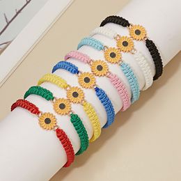 16 pc tournesol marguerite réglable tissé Bracelet dames Vintage bijoux Couple chanceux amitié en gros