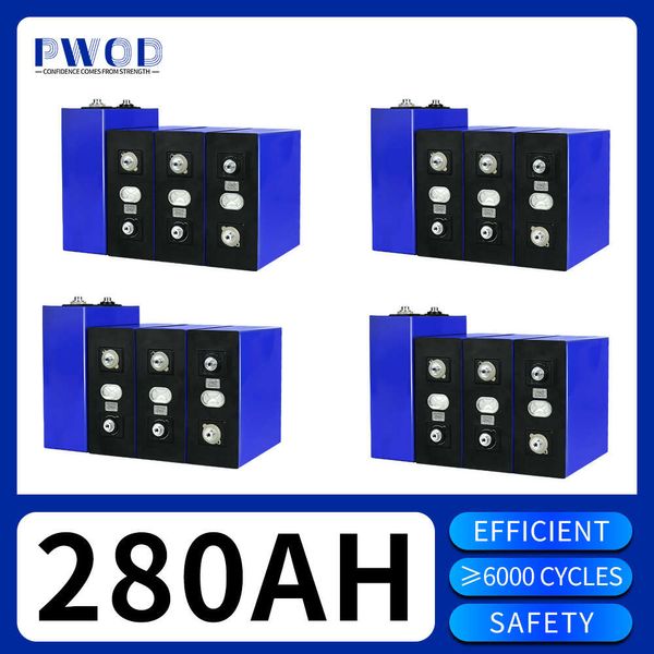 16 pièces 280AH Lifepo4 batterie Grade A Lithium fer phosphate cellule haute qualité DIIY 12V 24V 48V batteries de voiturette de golf pour camping-car RV