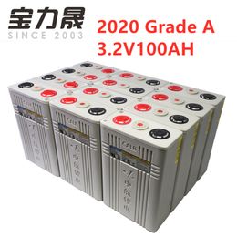 16 pièces 3.2v 100ah Lifepo4 batterie 12v200AH Lithium fer phosphate cellules batteries 2020 nouveau CALB ca100 plastique pour solaire RV 24V