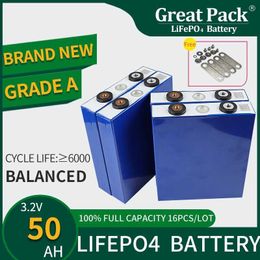 16pcs 3.2V 50AH LIFEPO4 Oplaadbare batterijcel Deep cyclus gloednieuwe graad A Lithium Ion Power Bank