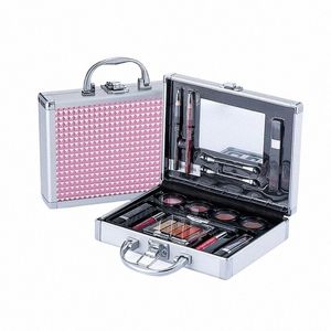 16 Stuks Alles In 1 Make-Up Set Lg-Blijvende Make-Up Kit Met Cosmetische Doos Lippenstift Lipgloss Oogschaduw Borstel spiegel Voor Vrouwen Z8dU #