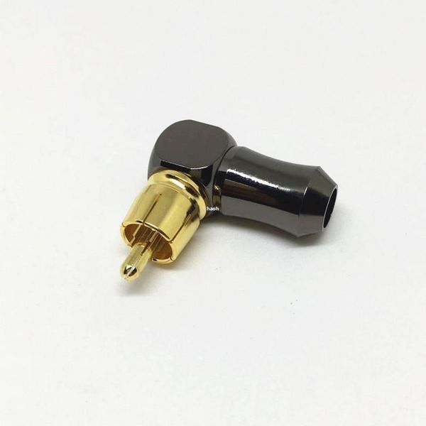 16 Unids \ Bolsa Freeshipping Nuevo Alta Calidad chapado en Oro de Ángulo Recto RCA Macho Conector de Audio Video Conector de Soldadura