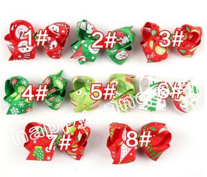 16 pièces nœuds de cheveux de ruban de noël avec CLIP pour la décoration de fête de noël 3 pouces boutique nœuds de cheveux cadeau de noël pour enfants HD32929204147