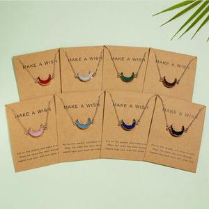 16 stks mode creatieve maan imitatie natuursteen hars hanger ketting voor vrouwen sieraden 8 kleur T-6