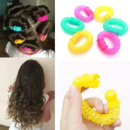 16Pcs Hair Styling Donuts Hair Styling Roller Hairdress Plastic Bendy Soft Curler Spiral Curls Rollers DIY Hair Styling Tools