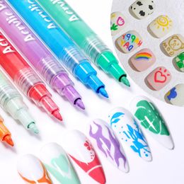 16 pcs/Kit Nail Art Peinture Acrylique Marqueur DIY Dessin Stylos Pour Manucure Beauté