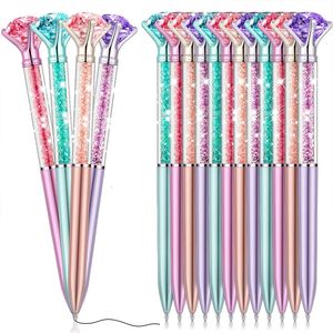 16 pièces grands stylos cristal diamant cadeau de noël stylo à bille brillant stylos à encre noire adaptés aux fournitures de bureau scolaire 231220