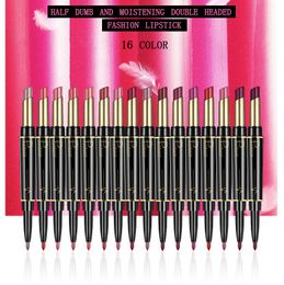 16pcs lip voering en lippenstiftset kit 16 tinten lip gloss kastanje naakt donkere matte matmat 24 uur lippenstiftpen en lipkits met lipvoeringpotlood langdurig