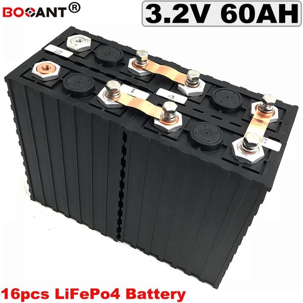 16 pcs/Lot batterie au Lithium LiFePO4 à Cycle profond 15 S 48 V 60Ah pour vélo électrique/EV/énergie solaire 48 V 60AH 3.2 V batterie au Lithium-ion