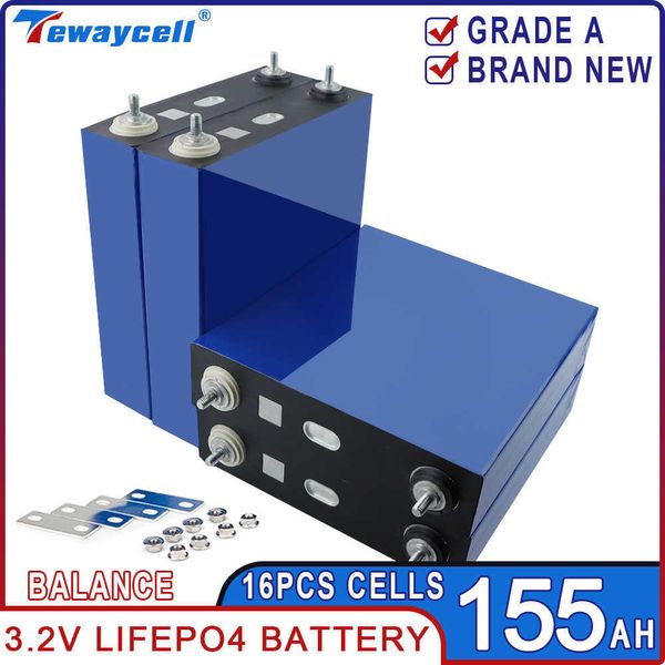 16 pièces nouveau 3.2V Grade A 155AH Lifepo4 Lithium fer Phosphate batterie rechargeable prismatique RV PV système solaire ue US sans taxe