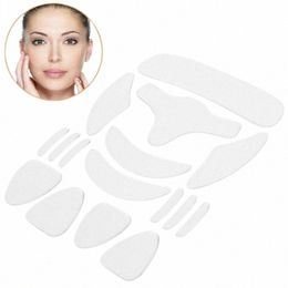 16 unids Parches de sílice reutilizables Anti Rimpel Pads Silice Eliminación de arrugas Etiqueta Cara Frente Cuello Etiqueta para los ojos Parche para el cuidado de la piel s9F8 #