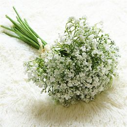 16pcs/set Babies Breath Artificial Flowers Fake Gypsophila DIY Floral Bouquets Arrangement Wedding Home Garden Party Decoration 210317