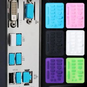 16 -stcs/Set kleurrijke siliconen anti -stofplug dek afslag stopplug laptop stofdichte USB -poort RJ45 interface waterdichte hoes 16