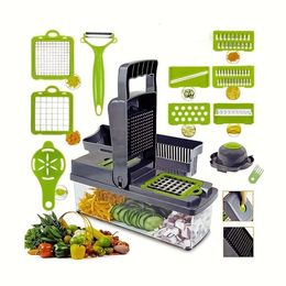 16 unids/set, rallador manual de alimentos multifuncional para frutas, rebanador de verduras, cortador con contenedor, separador de clara de huevo y yema, picadora de cebolla, hogar