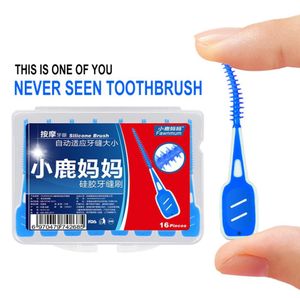 16pcsbox Disposable en silicone dentaire Silicone dentaire Pièces dentaires interdentaires Brosse de dents Nettoyage Stick Oral Soins Sticks8557555