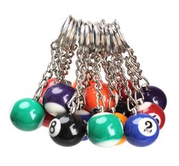16PCSlot Billiard Ball Key Chain Key Ring Round Round CAR Keychain Charm Sieraden Mode Keboets Accessoires Mixed Color4094583