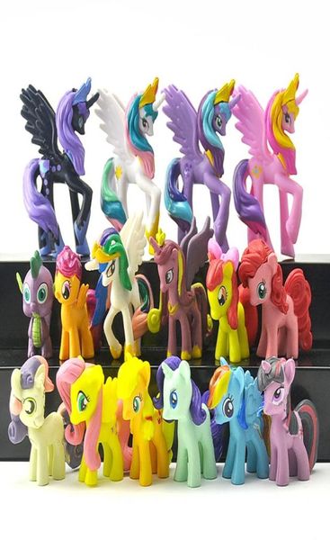 16pcsset 36cm Little PVC Acción Figuras de juguete Horse Princesa Celestia Luna Regalo de Navidad para niños Toys6539889