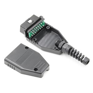 Conector de 16 pines obd2, conector en ángulo, enchufe de diagnóstico de soldadura de 16 pines