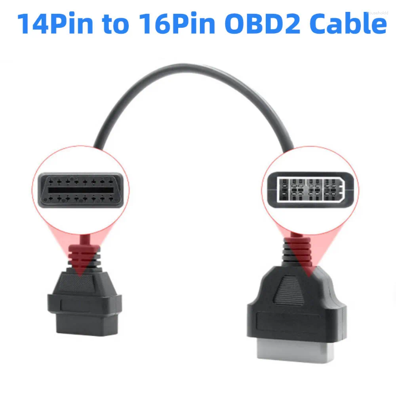 Connettore diagnostico professionale a 16 pin per Nissan da 14 pin a OBD2 Adattatore femmina adatto a 14 pin OBD OBDII