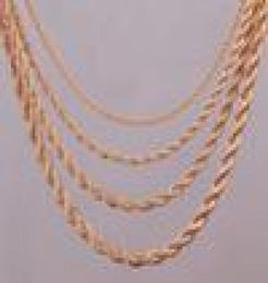 16quot18quot20quot24quot gouden touwketting ketting 2mm3mm4mm5mm voor hanger touw sieraden bevindingen7574576