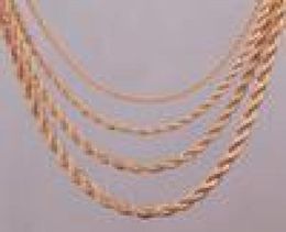 16quot18quot20quot24quot gouden touwketting ketting 2mm3mm4mm5mm voor hanger touw sieraden bevindingen6555054