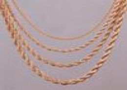 16quot18quot20quot24quot gouden touwketting ketting 2mm3mm4mm5mm voor hanger touw sieraden bevindingen1941690