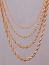 16quot18quot20quot24quot gouden touwketting ketting 2mm3mm4mm5mm voor hanger touw sieraden bevindingen4899258