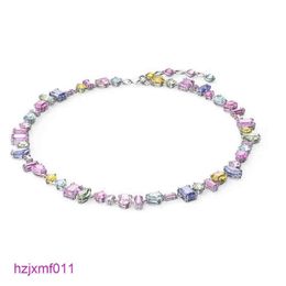 16TF Collares pendientes Swarovski Collar Diseñador Mujeres de alta calidad Luz que fluye Colorido Elemento de caramelo Cristal Arco iris Blanco