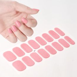 16TIPS naakt semi-verzorgde gel nagelwraps sticker langdurige UV LED-lamp Franse nagel sticker volle hoes