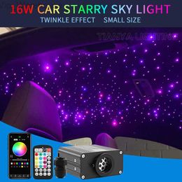16W Twinkle Starry Sky Sky Car Star plafondlicht Vezel Optisch licht LED STAR Dak Interieur Atmosfeer Licht Auto Home Decor HKD230812