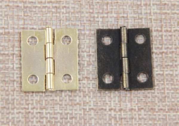 10 unids/lote 16x13mm bisagras de gabinete de bronce antiguo/oro accesorios para muebles cajas de joyería pequeña bisagra Herrajes para muebles para gabinetes XB1