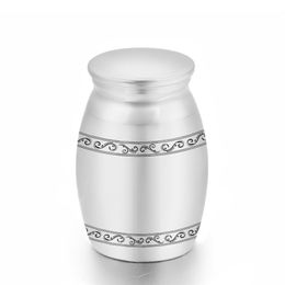 16x25mm Silver Aluminium Cremation Ashes Urn Ketting voor PET / Human Mini Memorial Urns Begrafenis JAR Keepsake met vulkit