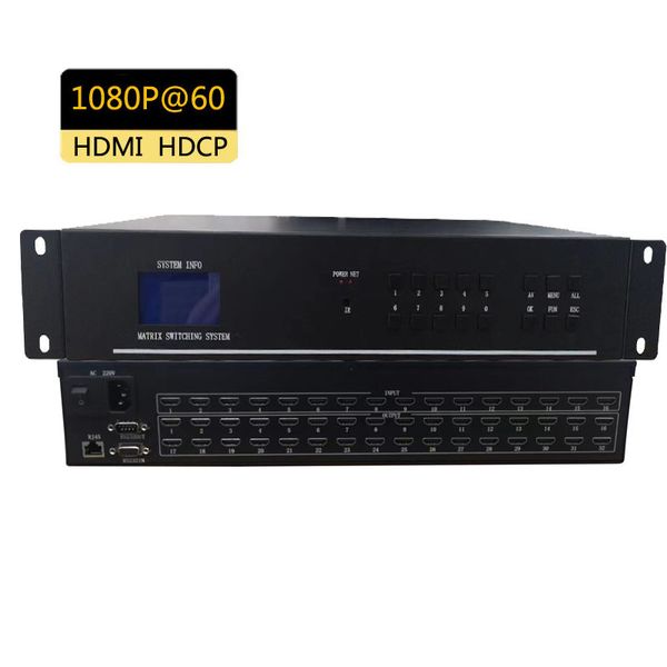 Commutateur matriciel HDMI 16X32 monté en rack 1080P HDCP 1.3 commutateur matriciel HDMi 16X16 prenant en charge l'interface graphique Web et le contrôle des applications