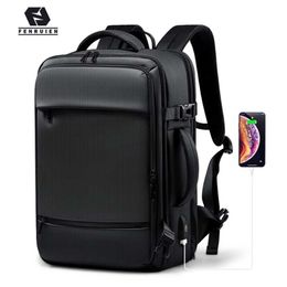17.3 Fenruien Backpack Inch Mannen Laptop Rugzakken Uitbreidbaar USB Opladen Grote capaciteit Reizen Backpacking met waterdichte tas 202211