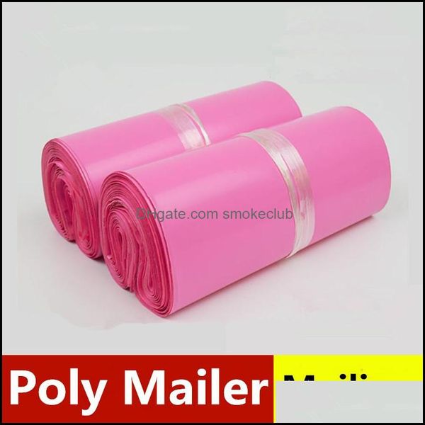 17*30Cm Poly Mailer Bolsas de embalaje de plástico Lote de productos Correo por mensajería Suministros de almacenamiento Envío Paquete autoadhesivo Entrega directa 2021 Tr